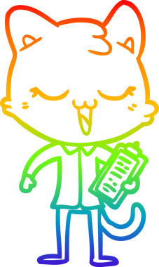 gökkuşağı gradyanı çizimi bir insan tarafından çizilmiş çizgi film kedisi