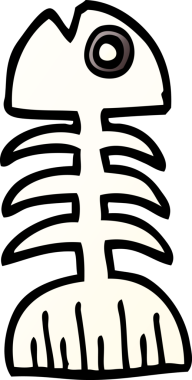 bir insan tarafından çizilmiş karalama balık kemikleri