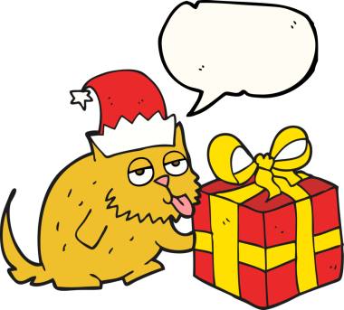 Bir insan tarafından çizilmiş serbest konuşma balonu çizgi film kedisi.