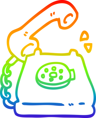 Gökkuşağı gradyan çizimi bir insan tarafından çizilmiş bir telefon çizimi