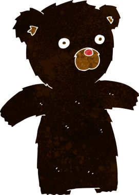 bir insan tarafından çizilmiş kara ayı çizgi filmi