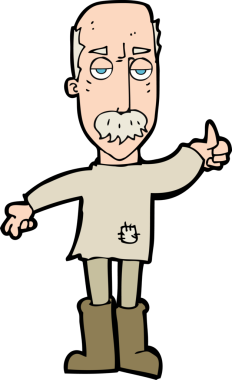 Çizgi film bir insan tarafından çizilmiş yaşlı bir adamı rahatsız ediyor.