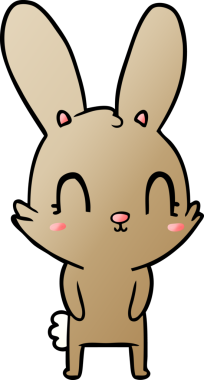 Bir insan tarafından çizilmiş şirin çizgi film tavşanı.