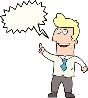 Bir insan tarafından çizilmiş serbest konuşma balonu karikatür işadamı