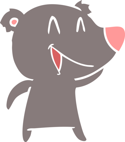 Gülen ayı düz renkli çizgi film bir insan tarafından çizildi.