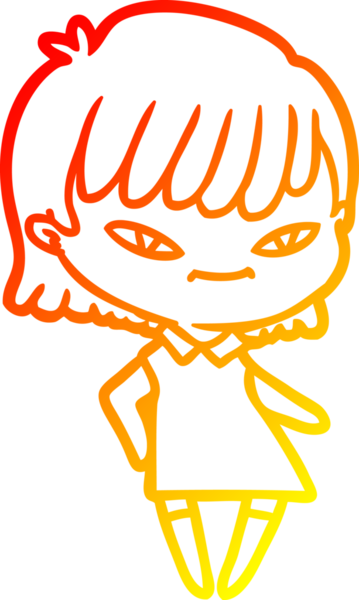 Bir insan tarafından çizilmiş bir karikatür kadın çizimi