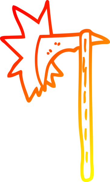 Bir insan tarafından çizilmiş viking baltasının sıcak çizgi çizimi