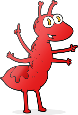 Bir insan tarafından çizilmiş serbest çizim karınca