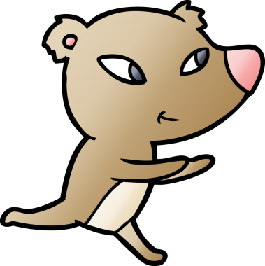 Bir insan tarafından çizilmiş sevimli çizgi film ayısı.