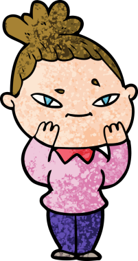 Bir insan tarafından çizilmiş karikatür kadın.