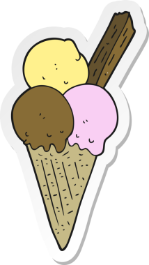 Bir insan tarafından çizilmiş dondurma külahının çıkartması.