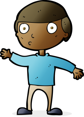 Bir insan tarafından çizilmiş çizgi film el sallayan adam.