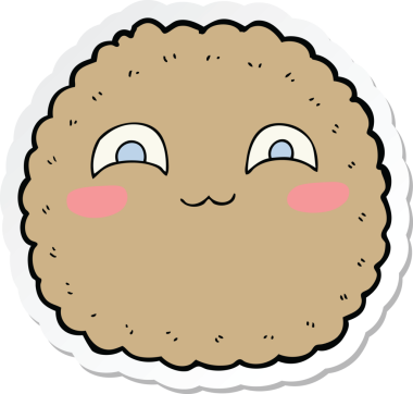 Bir insan tarafından çizilmiş karikatür bisküvisi.