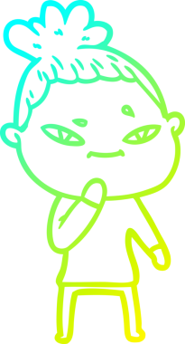 Bir insan tarafından çizilmiş bir karikatür kadın çizimi.