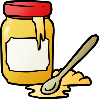 Bir insan tarafından çizilmiş bal kavanozu.