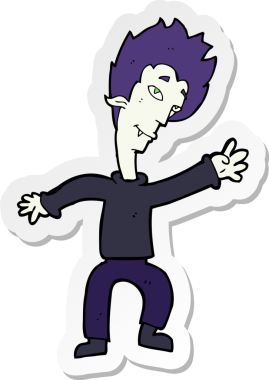 Bir insan tarafından çizilmiş cadılar bayramı vampirinin çıkartması.