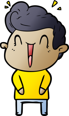 Bir insan tarafından çizilmiş heyecanlı bir çizgi film.