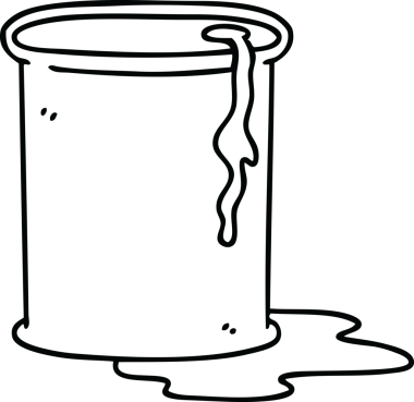 Bir insan tarafından çizilmiş garip bir yağ fıçısı çizimi.