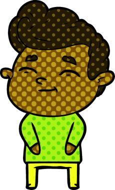 Bir insan tarafından çizilmiş mutlu çizgi film adamı.