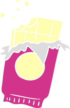 Bir insan tarafından çizilmiş bir çikolata kalıbının el çizimi karikatürü.