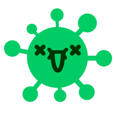 Bir insan tarafından çizilmiş mutlu ölü virüs