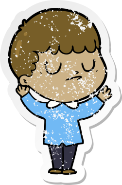 Bir insan tarafından çizilmiş huysuz bir çocuğun sıkıntılı çıkartması.