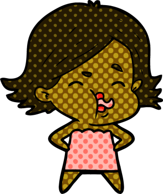 Bir insan tarafından çizilen karikatür kızı.