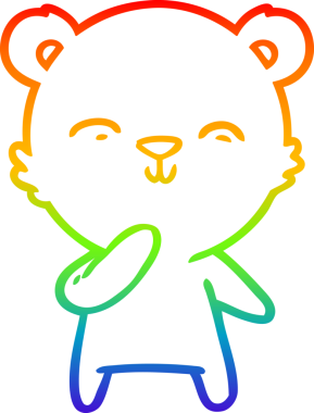 Bir insan tarafından çizilmiş mutlu bir çizgi film ayısının çizimi.