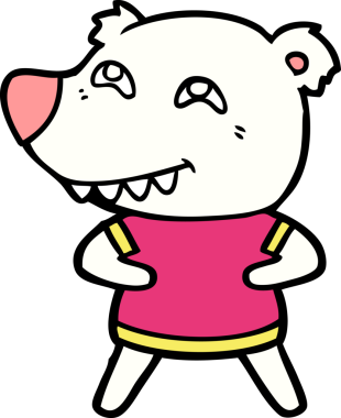 Bir insan tarafından çizilmiş kutup ayısı karikatürü