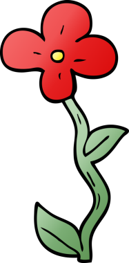 Bir insan tarafından çizilmiş karalama çiçeği.