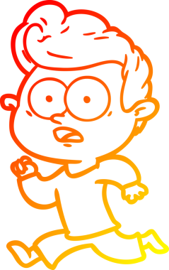 Bir insan tarafından çizilmiş şok olmuş bir çizgi film karakterinin sıcak çizgi çizimi.