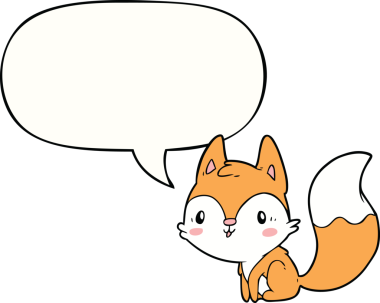 Bir insan tarafından çizilmiş tatlı bir çizgi film tilkisi.