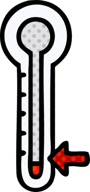 bir insan tarafından çizilmiş soğuk termometrenin çizgi roman tarzı