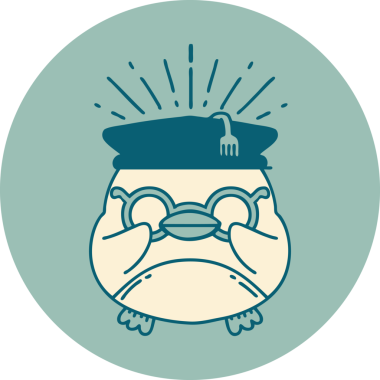 Bir insan tarafından çizilmiş dövme stili eğitimli Robin ikonu