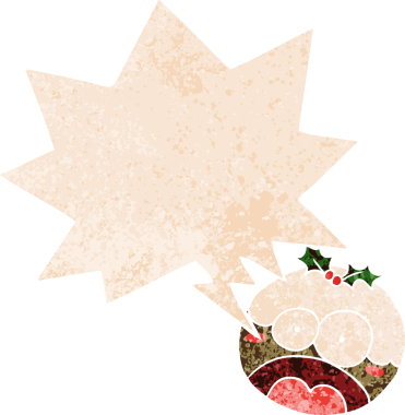 Karikatür şok etkisi yarattı puding ile konuşma baloncuğu grunge sıkıntı retro tarzı bir insan tarafından çizilmiş