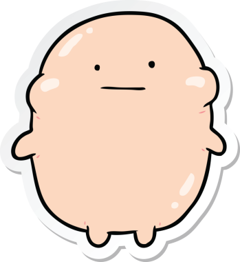 Bir insan tarafından çizilmiş karikatür insan çıkartması.