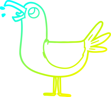 Bir insan tarafından çizilmiş bir martının soğuk gradyan çizgisi.