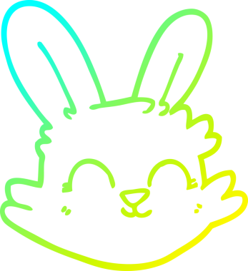 Bir insan tarafından çizilmiş mutlu tavşan çizgi çizimi.