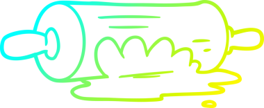 Bir insan tarafından çizilen merdanenin soğuk gradyan çizgisi.