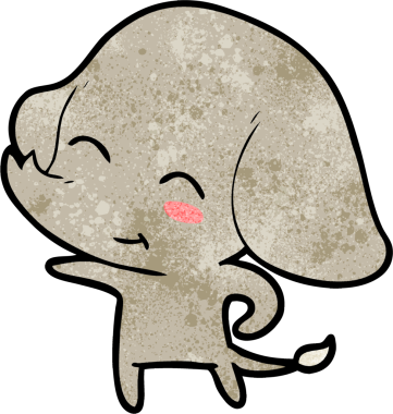 Bir insan tarafından çizilmiş şirin bir fil.