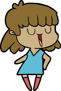 Bir insan tarafından çizilmiş karikatür kadın.