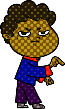 Bir insan tarafından çizilmiş kızgın bir adam.