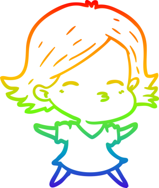 gökkuşağı gradyan çizimi bir insan tarafından çizilmiş bir karikatür kadın