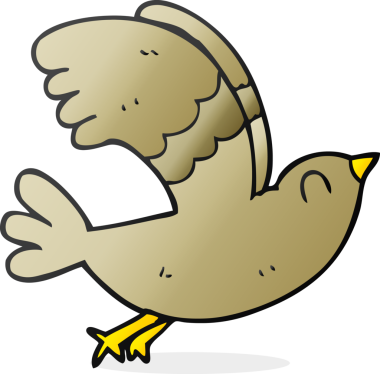 Bir insan tarafından çizilmiş serbest çizgi film kuşu.