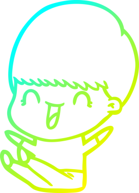 Bir insan tarafından çizilmiş mutlu çizgi film çocuğu çizimi.