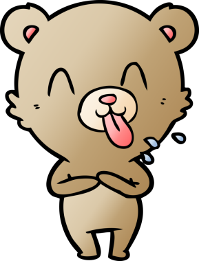 Bir insan tarafından çizilmiş kaba çizgi film ayısı.