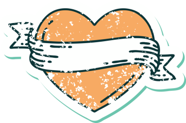 Bir insan tarafından çizilmiş kalp ve bayrağın sembolik depresif dövme şekli