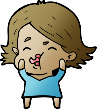 Bir insan tarafından çizilen karikatür kızı.