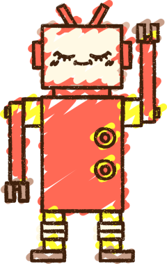 Bir insan tarafından çizilen Çılgın Robot Tebeşiri