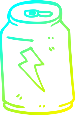 Bir insan tarafından çizilen enerji içeceğinin soğuk gradyan çizgisi